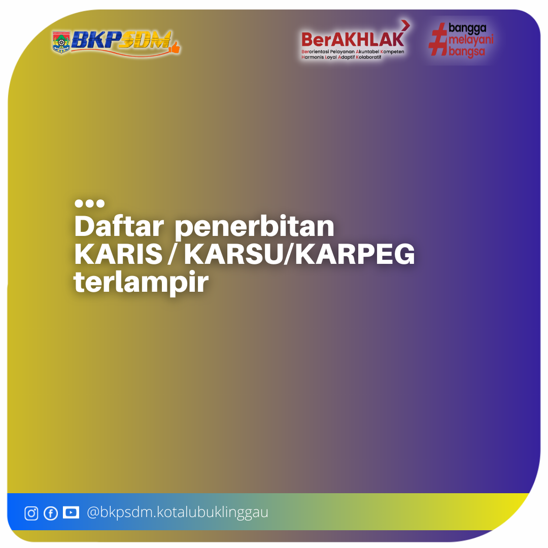 Daftar Penerbitan KARSU/KARIS/KARPEG