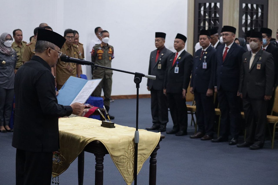 Pelantikan dan Pengambilan Sumpah Pejabat Pimpinan Tinggi Pratama, Administrator, Pengawas dan Penyerahan Tugas Tambahan Fungsional Kesehatan Sebagai Kepala Puskesmas Tahun 2022